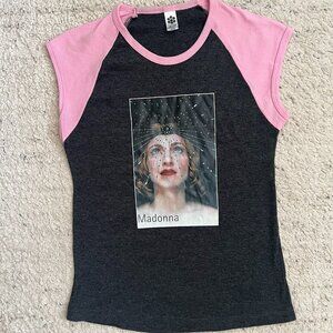 Madonna Pink Cap Sleeve Custom Made T-Shirt